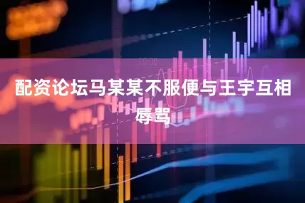 配资论坛马某某不服便与王宇互相辱骂
