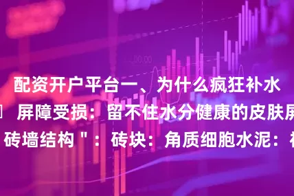 配资开户平台一、为什么疯狂补水却依然干燥？❌ 屏障受损：留不住水分健康的皮肤屏障像一道＂砖墙结构＂：砖块：角质细胞水泥：神经酰胺+脂肪酸+胆固醇防水层：皮脂膜当屏障受损时：✔ 水分蒸发速度加快3-5倍补进去的水分停留不到2小时✔ 外界刺激物更易穿透皮肤展开剩余82%❌ 无效补水：治标不治本每天敷面膜却还干燥的原因：水分只是暂时浸润角质层未修复屏障→水分快速流失过度水合反而可能破坏屏障🌟 正确做法：